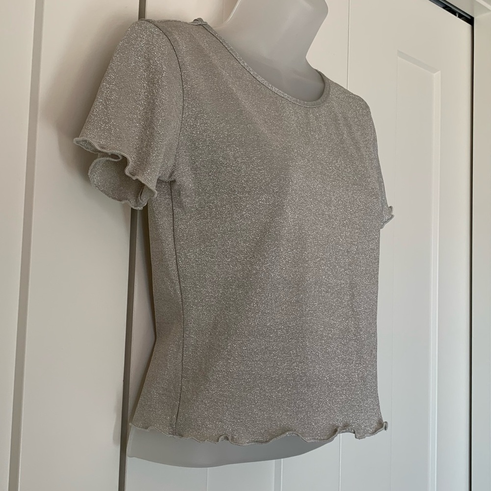 Urban Outfitters A crop top silvery champagne stretchy M - Picture 3 of 5